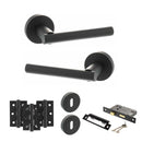 STATUS Nebraska Door Handle Pack (3 Lever Lock Set - 2.5" CE Sashlock, 3" Fire Rated Hinges x3) - Matt Black - ADPS28RMB14 - Choice Handles