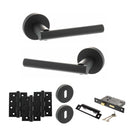 STATUS Nebraska Door Handle Pack (3 Lever Lock Set - 3" CE Sashlock, 4" Fire Rated Hinges x3) - Matt Black - ADPS28RMB17 - Choice Handles