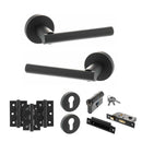 STATUS Nebraska Door Handle Pack (Euro Lock Set - 3" CE Sashlock, 3" Fire Rated Hinges x3) - Matt Black - ADPS28RMB21 - Choice Handles