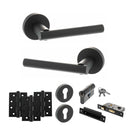 STATUS Nebraska Door Handle Pack (Euro Lock Set - 2.5" CE Sashlock, 4" Fire Rated Hinges x3) - Matt Black - ADPS28RMB22 - Choice Handles