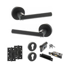 STATUS Nebraska Door Handle Pack (Euro Lock Set - 3" CE Sashlock, 4" Slim Knuckle Hinges x2) - Matt Black - ADPS28RMB25 - Choice Handles