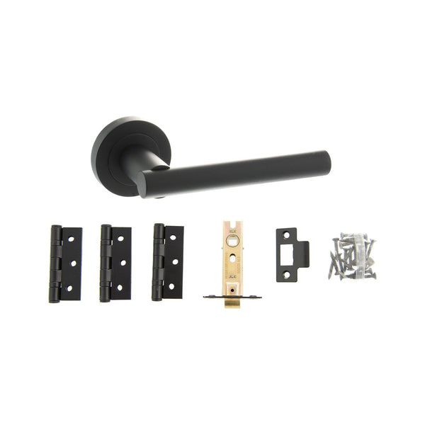 Atlantic Nebraska Dorpac (3" Latch, 3"x2" Hingesx3) - Matt Black - ADPS28RMB3 - Choice Handles