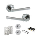 STATUS Nebraska Door Handle Pack (Bathroom Set - 3" CE Bathroom Lock, 4" Slim Knuckle Hinges x2) - Polished Chrome - ADPS28RPC13 - Choice Handles