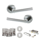 STATUS Nebraska Door Handle Pack (3 Lever Lock Set - 3" CE Sashlock, 4" Fire Rated Hinges x3) - Polished Chrome - ADPS28RPC17 - Choice Handles
