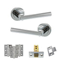 STATUS Nebraska Door Handle Pack (Latch Set - 2.5" CE Latch, 3" Fire Rated Hinges x3) - Polished Chrome - ADPS28RPC1 - Choice Handles