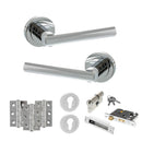 STATUS Nebraska Door Handle Pack (Euro Lock Set - 2.5" CE Sashlock, 3" Fire Rated Hinges x3) - Polished Chrome - ADPS28RPC20 - Choice Handles