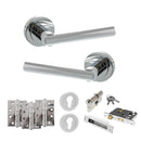 STATUS Nebraska Door Handle Pack (Euro Lock Set - 3" CE Sashlock, 4" Fire Rated Hinges x3) - Polished Chrome - ADPS28RPC23 - Choice Handles