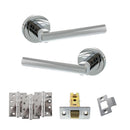 STATUS Nebraska Door Handle Pack (Latch Set - 3" CE Latch, 4" Fire Rated Hinges x3) - Polished Chrome - ADPS28RPC4 - Choice Handles