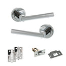 STATUS Nebraska Door Handle Pack (Latch Set - 2.5" Latch, 3" Hinges x2) - Polished Chrome - ADPS28RPC7 - Choice Handles