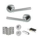 STATUS Nebraska Door Handle Pack (Bathroom Set - 2.5" CE Bathroom Lock, 3" Fire Rated Hinges x3) - Polished Chrome - ADPS28RPC8 - Choice Handles