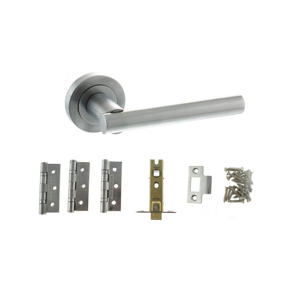Atlantic Nebraska Dorpac (3" Latch, 3"x2" Hingesx3) - Satin Chrome - ADPS28RSC3 - Choice Handles