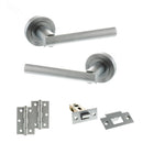 STATUS Nebraska Door Handle Pack (Latch Set - 2.5" Latch, 3" Hinges x2) - Satin Chrome - ADPS28RSC7 - Choice Handles