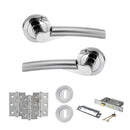 STATUS Florida Door Handle Pack (3 Lever Lock Set - 2.5" CE Sashlock, 3" Fire Rated Hinges x3) - Satin Chrome/Polished Chrome - ADPS32RSCPC14 - Choice Handles