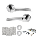 STATUS Florida Door Handle Pack (3 Lever Lock Set - 3" CE Sashlock, 4" Fire Rated Hinges x3) - Satin Chrome/Polished Chrome - ADPS32RSCPC17 - Choice Handles