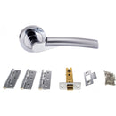 Atlantic Florida Dorpac (3" Latch, 3"x2" Hingesx3) - Satin Chrome/Polished Chrome - ADPS32RSCPC3 - Choice Handles
