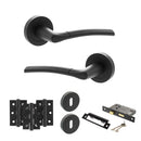 STATUS Indiana Door Handle Pack (3 Lever Lock Set - 3" CE Sashlock, 3" Fire Rated Hinges x3) - Matt Black - ADPS33RMB15 - Choice Handles