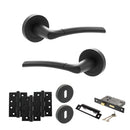 STATUS Indiana Door Handle Pack (3 Lever Lock Set - 3" CE Sashlock, 4" Fire Rated Hinges x3) - Matt Black - ADPS33RMB17 - Choice Handles