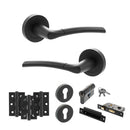 STATUS Indiana Door Handle Pack (Euro Lock Set - 3" CE Sashlock, 3" Fire Rated Hinges x3) - Matt Black - ADPS33RMB21 - Choice Handles