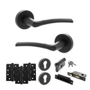 STATUS Indiana Door Handle Pack (Euro Lock Set - 2.5" CE Sashlock, 4" Fire Rated Hinges x3) - Matt Black - ADPS33RMB22 - Choice Handles