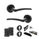 STATUS Indiana Door Handle Pack (Euro Lock Set - 2.5" CE Sashlock, 4" Slim Knuckle Hinges x2) - Matt Black - ADPS33RMB24 - Choice Handles