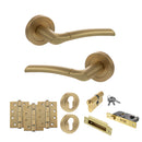 STATUS Indiana Door Handle Pack (Euro Lock Set - 2.5" CE Sashlock, 4" Fire Rated Hinges x3) - Satin Brass - ADPS33RSB22 - Choice Handles