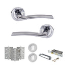 STATUS Indiana Door Handle Pack (3 Lever Lock Set - 3" CE Sashlock, 3" Fire Rated Hinges x3) - Satin Chrome/Polished Chrome - ADPS33RSCPC15 - Choice Handles