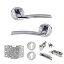 STATUS Indiana Door Handle Pack (Euro Lock Set - 2.5" CE Sashlock, 3" Fire Rated Hinges x3) - Satin Chrome/Polished Chrome - ADPS33RSCPC20 - Choice Handles