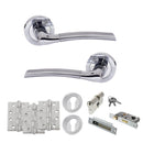 STATUS Indiana Door Handle Pack (Euro Lock Set - 3" CE Sashlock, 4" Fire Rated Hinges x3) - Satin Chrome/Polished Chrome - ADPS33RSCPC23 - Choice Handles