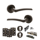 STATUS Indiana Door Handle Pack (Euro Lock Set - 3" CE Sashlock, 3" Fire Rated Hinges x3) - Urban Dark Bronze - ADPS33RUDB21 - Choice Handles