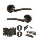 STATUS Indiana Door Handle Pack (Euro Lock Set - 3" CE Sashlock, 4" Fire Rated Hinges x3) - Urban Dark Bronze - ADPS33RUDB23 - Choice Handles