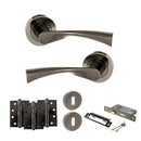 STATUS Colorado Door Handle Pack (3 Lever Lock Set - 2.5" CE Sashlock, 4" Fire Rated Hinges x3) - Black Nickel - ADPS34RBN16 - Choice Handles