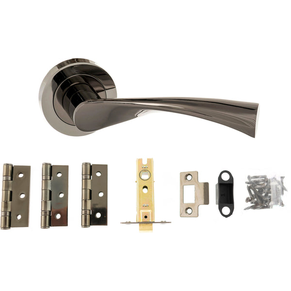 Atlantic Colorado Dorpac (3" Latch, 3"x2" Hingesx3) - Black Nickel - ADPS34RBN3 - Choice Handles
