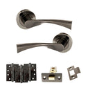 STATUS Colorado Door Handle Pack (Latch Set - 2.5" CE Latch, 4" Fire Rated Hinges x3) - Black Nickel - ADPS34RBN3 - Choice Handles