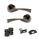 STATUS Colorado Door Handle Pack (Latch Set - 2.5" Latch, 3" Hinges x2) - Black Nickel - ADPS34RBN7 - Choice Handles