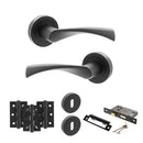 STATUS Colorado Door Handle Pack (3 Lever Lock Set - 2.5" CE Sashlock, 3" Fire Rated Hinges x3) - Matt Black - ADPS34RMB14 - Choice Handles