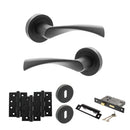 STATUS Colorado Door Handle Pack (3 Lever Lock Set - 3" CE Sashlock, 4" Fire Rated Hinges x3) - Matt Black - ADPS34RMB17 - Choice Handles