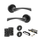 STATUS Colorado Door Handle Pack (3 Lever Lock Set - 2.5" CE Sashlock, 4" Slim Knuckle Hinges x2) - Matt Black - ADPS34RMB18 - Choice Handles
