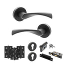 STATUS Colorado Door Handle Pack (Euro Lock Set - 2.5" CE Sashlock, 3" Fire Rated Hinges x3) - Matt Black - ADPS34RMB20 - Choice Handles
