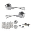 STATUS Colorado Door Handle Pack (Bathroom Set - 2.5" CE Bathroom Lock, 4" Fire Rated Hinges x3) - Satin Chrome - ADPS34RSC10 - Choice Handles