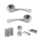 STATUS Colorado Door Handle Pack (Bathroom Set - 2.5" CE Bathroom Lock, 4" Slim Knuckle Hinges x2) - Satin Chrome - ADPS34RSC12 - Choice Handles