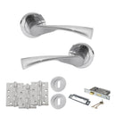 STATUS Colorado Door Handle Pack (3 Lever Lock Set - 2.5" CE Sashlock, 4" Fire Rated Hinges x3) - Satin Chrome - ADPS34RSC16 - Choice Handles