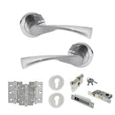 STATUS Colorado Door Handle Pack (Euro Lock Set - 2.5" CE Sashlock, 3" Fire Rated Hinges x3) - Satin Chrome - ADPS34RSC20 - Choice Handles