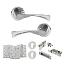 STATUS Colorado Door Handle Pack (Euro Lock Set - 2.5" CE Sashlock, 4" Fire Rated Hinges x3) - Satin Chrome - ADPS34RSC22 - Choice Handles