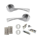 STATUS Colorado Door Handle Pack (Euro Lock Set - 2.5" CE Sashlock, 4" Slim Knuckle Hinges x2) - Satin Chrome - ADPS34RSC24 - Choice Handles