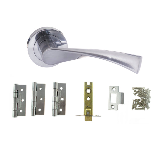 Atlantic Colorado Dorpac (2.5" Latch, 3"x2" Hingesx3) - Satin Chrome - ADPS34RSC25 - Choice Handles