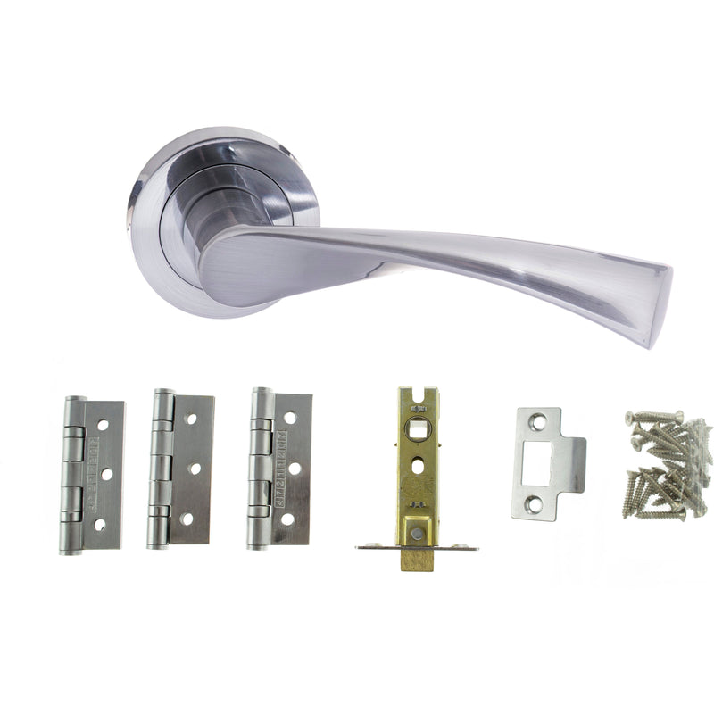 Atlantic Colorado Dorpac (2.5" Latch, 3"x2" Hingesx3) - Satin Chrome - ADPS34RSC25 - Choice Handles
