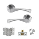 STATUS Colorado Door Handle Pack (Latch Set - 3" CE Latch, 3" Fire Rated Hinges x3) - Satin Chrome - ADPS34RSC2 - Choice Handles