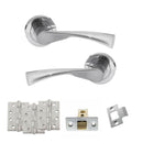 STATUS Colorado Door Handle Pack (Latch Set - 2.5" CE Latch, 4" Fire Rated Hinges x3) - Satin Chrome - ADPS34RSC3 - Choice Handles