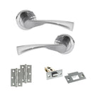STATUS Colorado Door Handle Pack (Latch Set - 2.5" Latch, 3" Hinges x2) - Satin Chrome - ADPS34RSC7 - Choice Handles