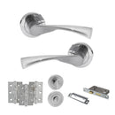 STATUS Colorado Door Handle Pack (Bathroom Set - 3" CE Bathroom Lock, 3" Fire Rated Hinges x3) - Satin Chrome - ADPS34RSC9 - Choice Handles